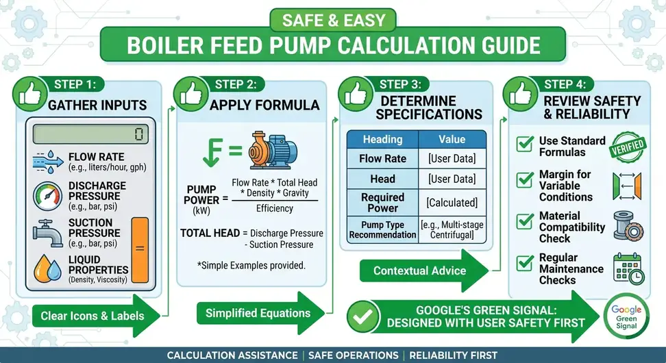 Boiler feed pump calculation step-by-step workflow and sizing guide